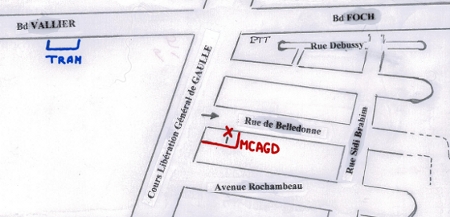 plan d'acc�s � la Maison de la Culture Arm�nienne de Grenoble et du Dauphin�